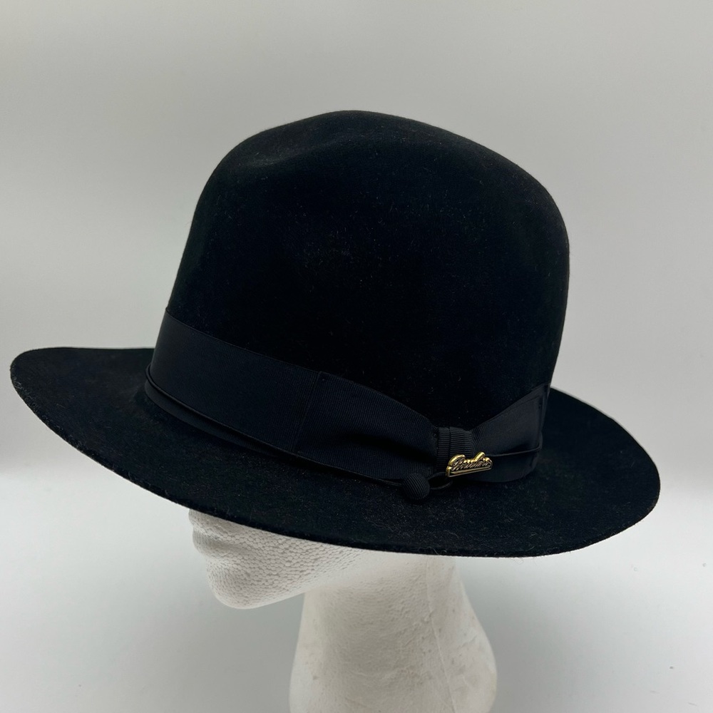 Borsalino Marengo Black Felt Fedora Hat Unisex Size 7